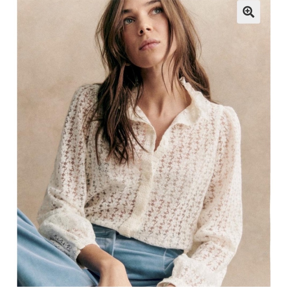 Sezane Cathy lace shirt 34